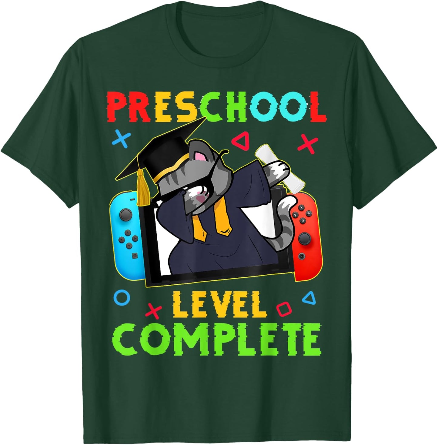 Preschool Level Complete Graduation 2024 PreK Gamer Cat Kids T-Shirt - T-Shirt | Forest