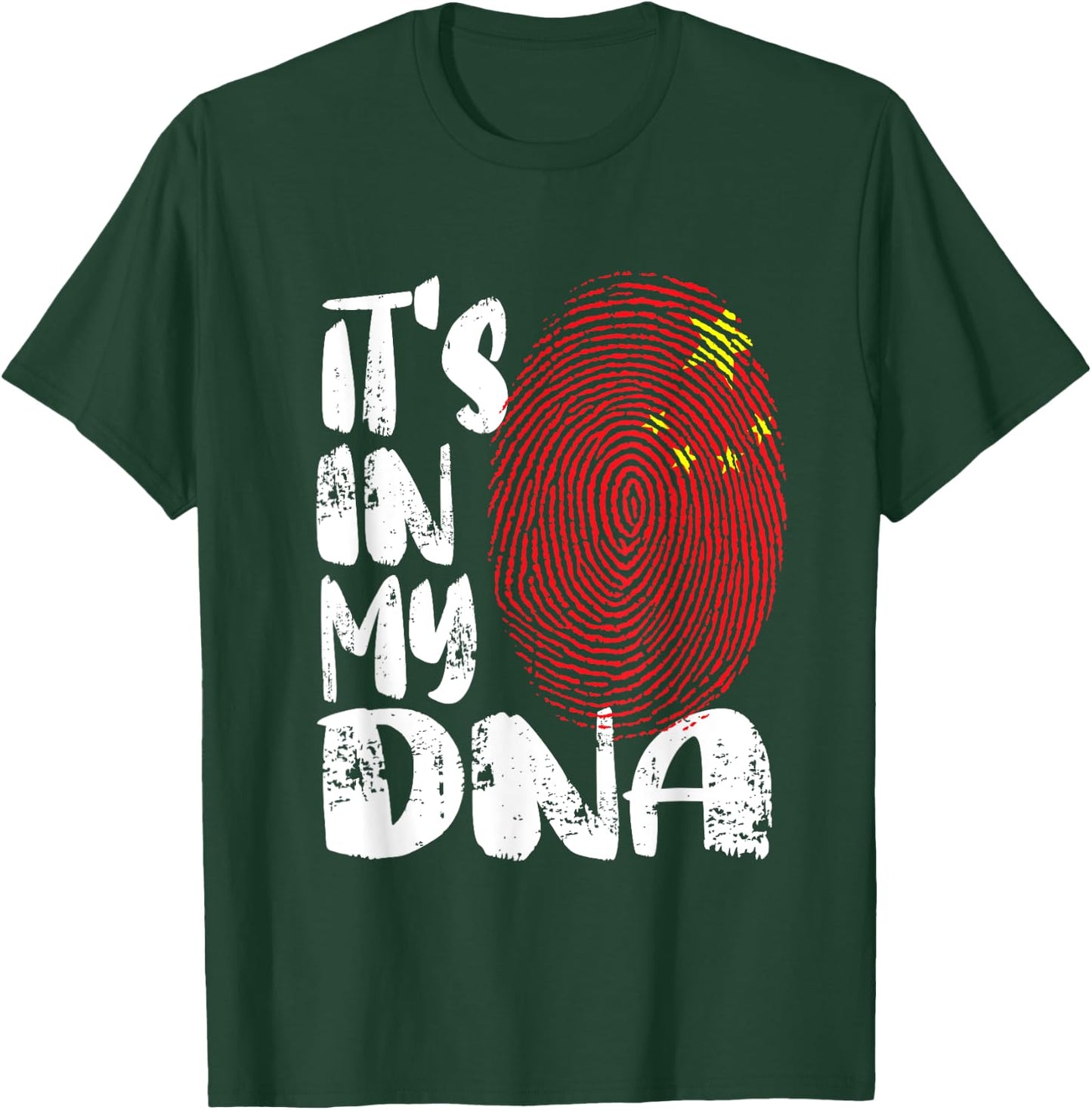 China Flag It's in My Dna Chinese Fingerprint Flag T-Shirt - T-Shirt | Forest