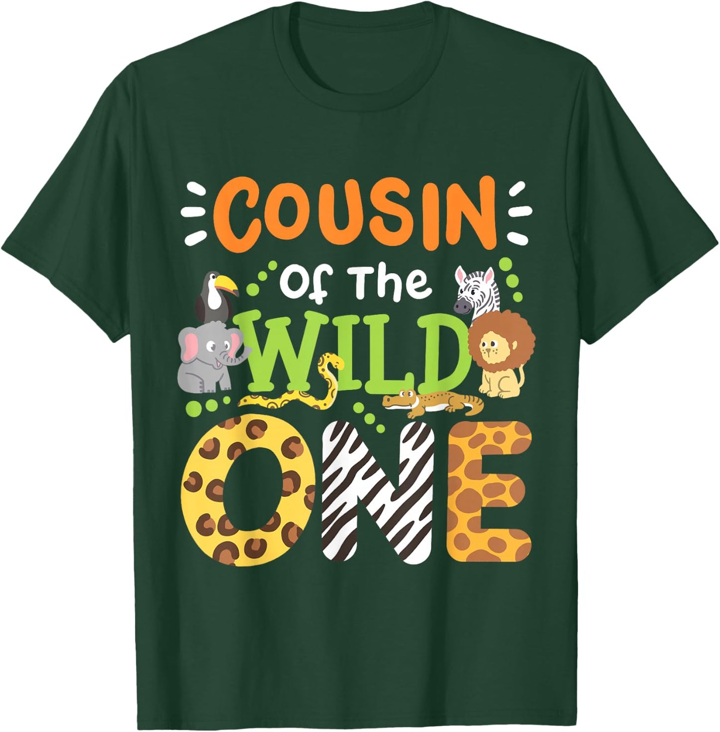 Cousin Of The Wild One Kids Boys Safari Zoo Birthday Family T-Shirt - T-Shirt | Forest