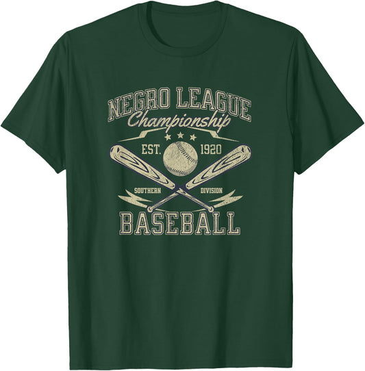 Vintage Negro League Baseball Black History Month T-Shirt - T-Shirt | Forest