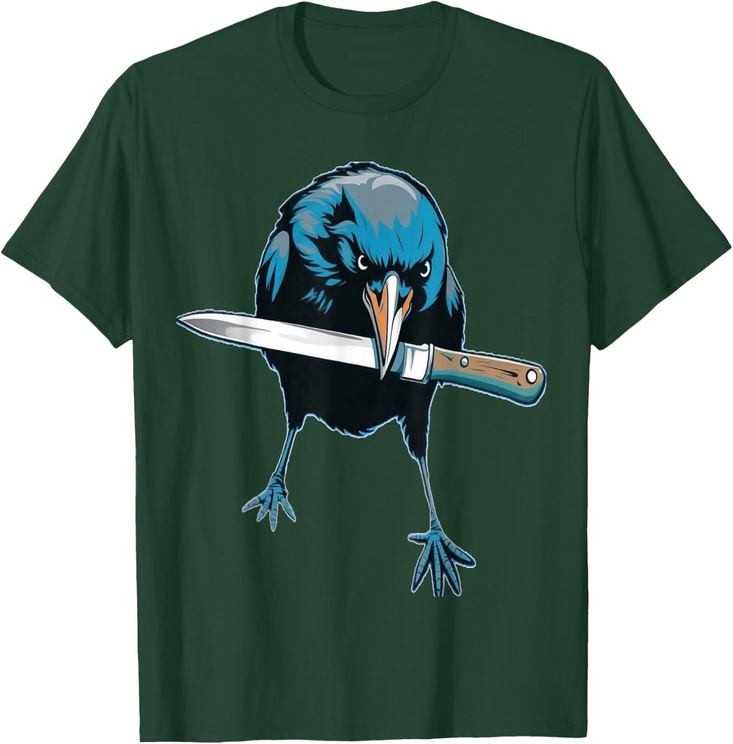 Crow With Knife T-Shirt - T-Shirt | Forest
