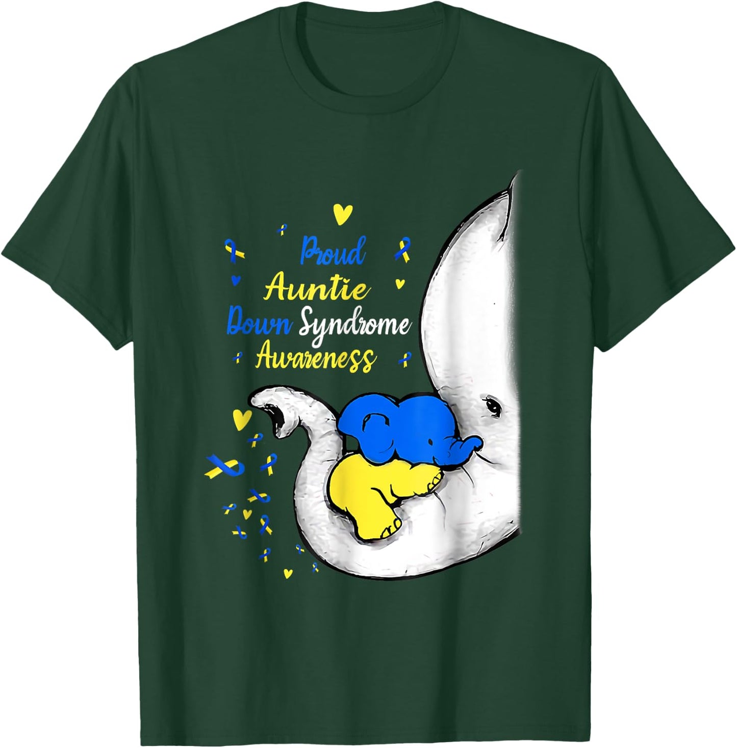 Proud Auntie Down Syndrome Awareness Day Elephant T21 Women T-Shirt - T-Shirt | Forest