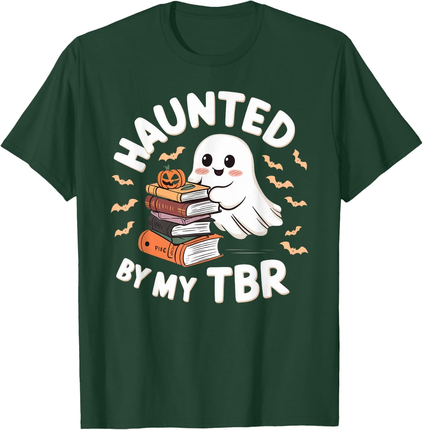 Haunted By My TBR Cute Ghost Book Reading Teacher Halloween T-Shirt - T-Shirt | Forest
