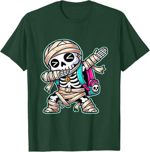 Funny Dabbing Skeleton Dab Costumes Spooky Halloween Mummy T-Shirt - T-Shirt | Forest
