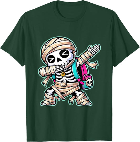 Funny Dabbing Skeleton Dab Costumes Spooky Halloween Mummy T-Shirt - T-Shirt | Forest