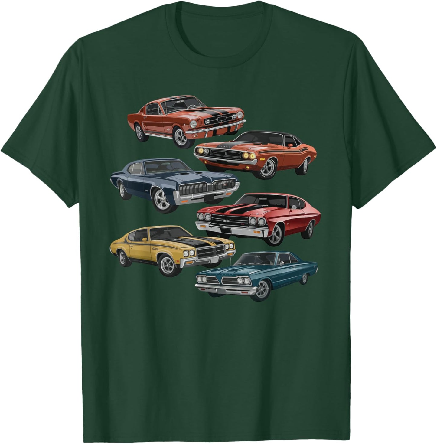 Vintage Muscle Car Artwork for Car Show Enthusiasts T-Shirt - T-Shirt | Forest
