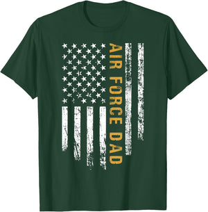 Air Force Dad Grunge American Flag Pride T-Shirt - T-Shirt | Forest