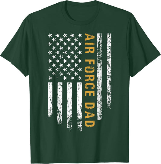 Air Force Dad Grunge American Flag Pride T-Shirt - T-Shirt | Forest