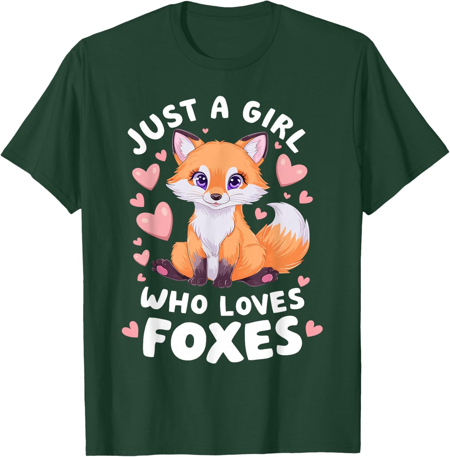 Cute Fox Just a Girl Who Loves Foxes T-Shirt - T-Shirt | Forest