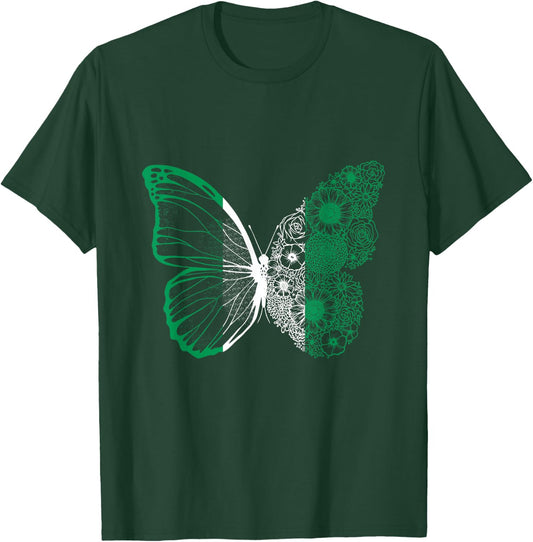 Nigerian Roots Nigeria Flag Nigerian Pride Butterfly Nigeria T-Shirt - T-Shirt | Forest