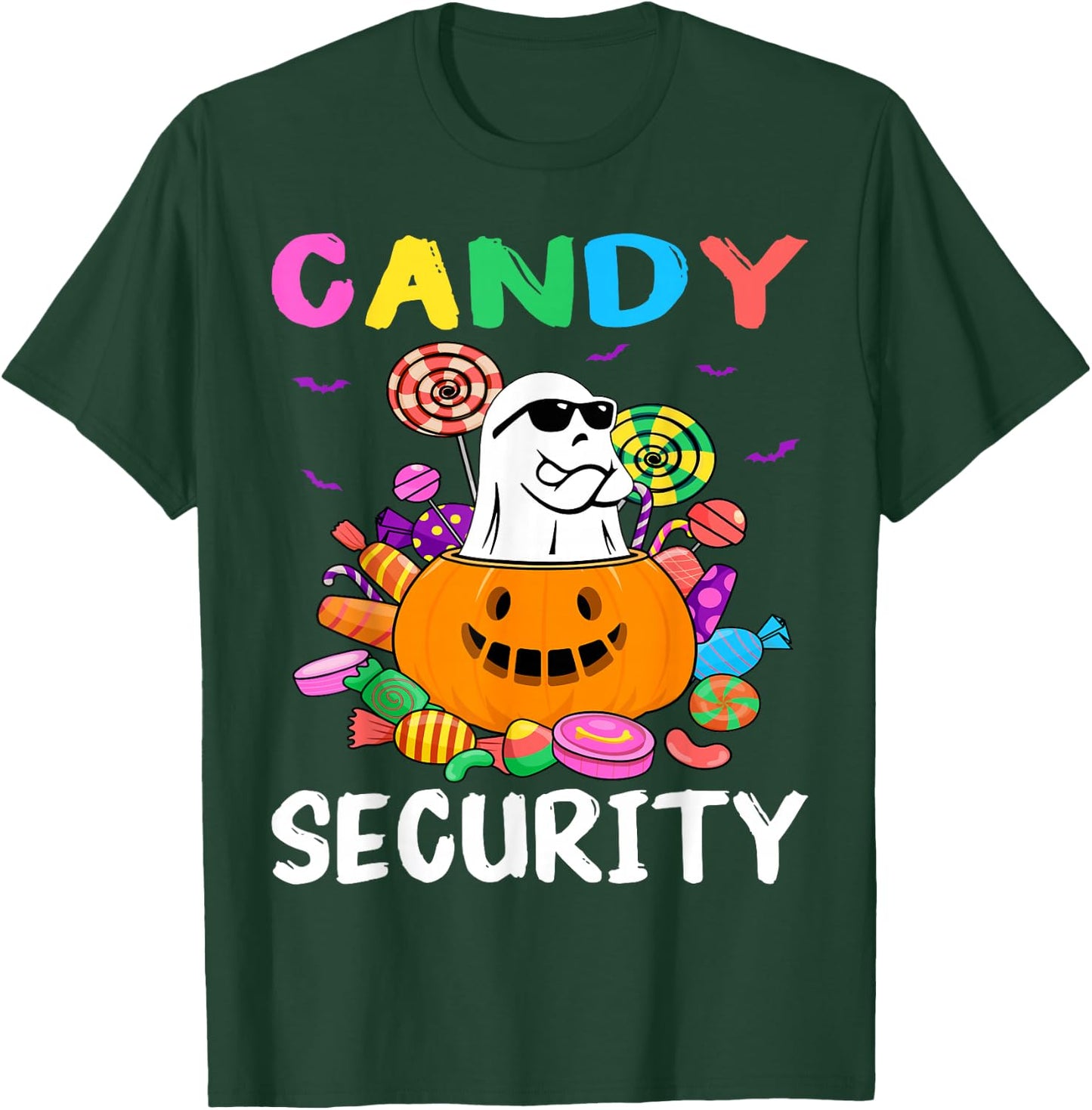 Candy Security Ghost Halloween Costume T-Shirt - T-Shirt | Forest