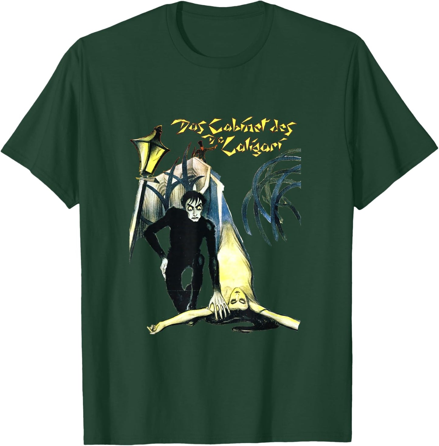 Silent Era German Expressionist Horror Cinema The Cabinet of Dr Caligari , Small, Black T-Shirt - T-Shirt | Forest