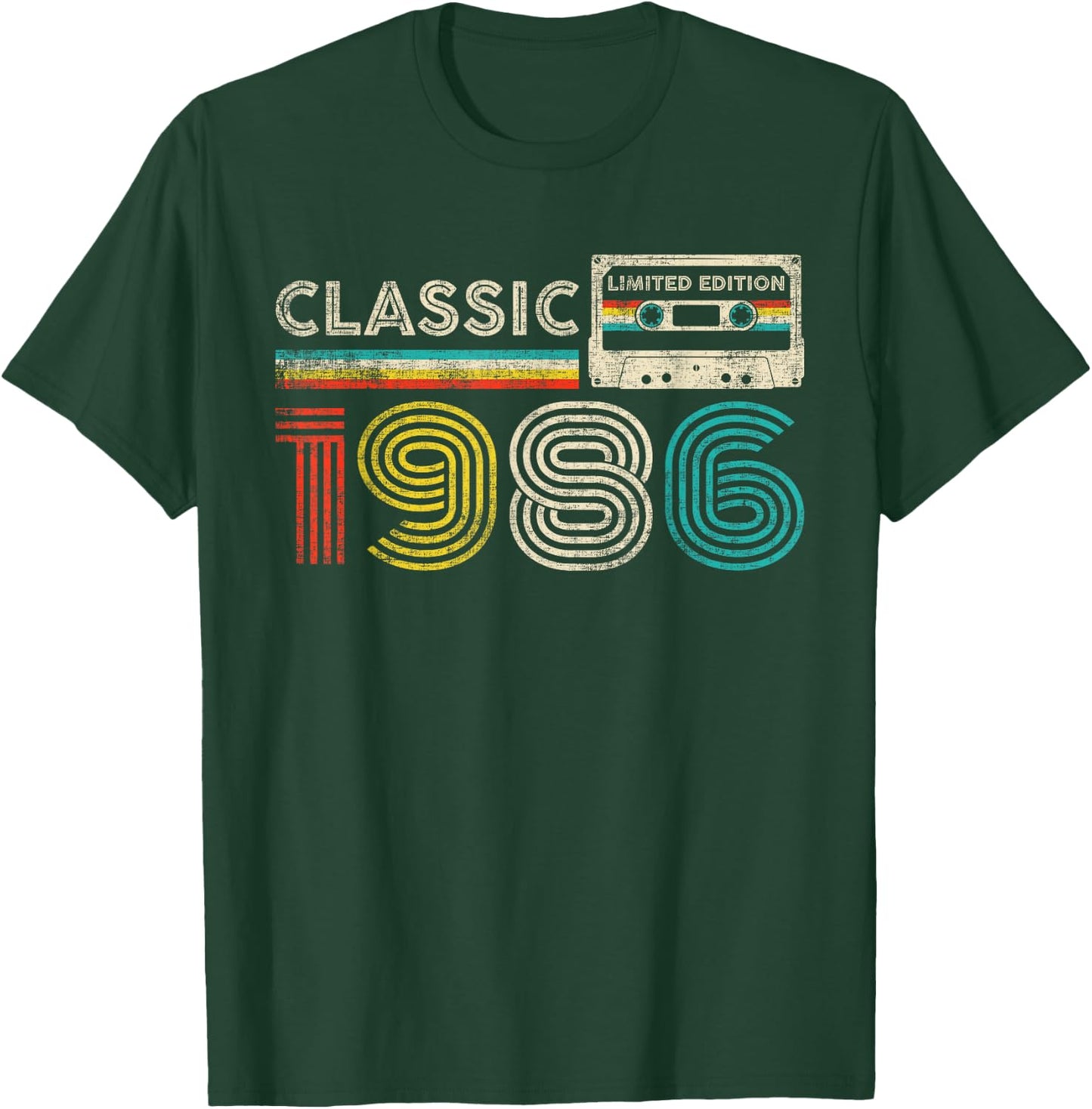 Classic 1986 Vintage 1986 Cassette Tape Men Women Birthday T-Shirt - T-Shirt | Forest