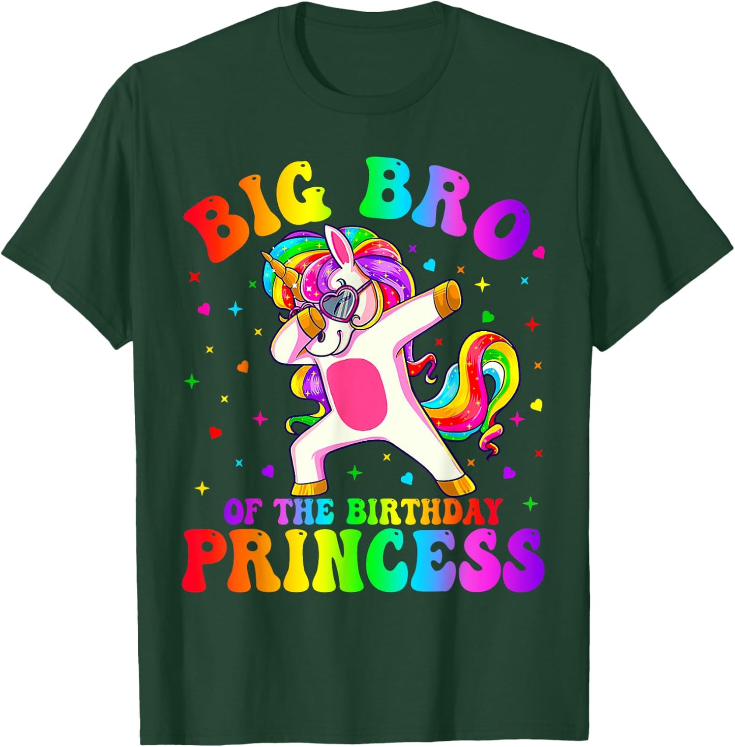 Big Brother of the Birthday Princess Girl Dabbing Unicorn T-Shirt - T-Shirt | Forest