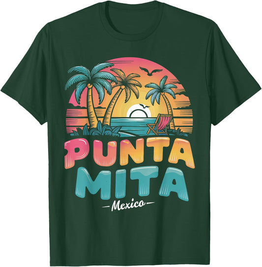 Punta Mita Mexico Tropical Sunset beach Souvenir Vacation Men Women Kids T-Shirt - T-Shirt | Forest