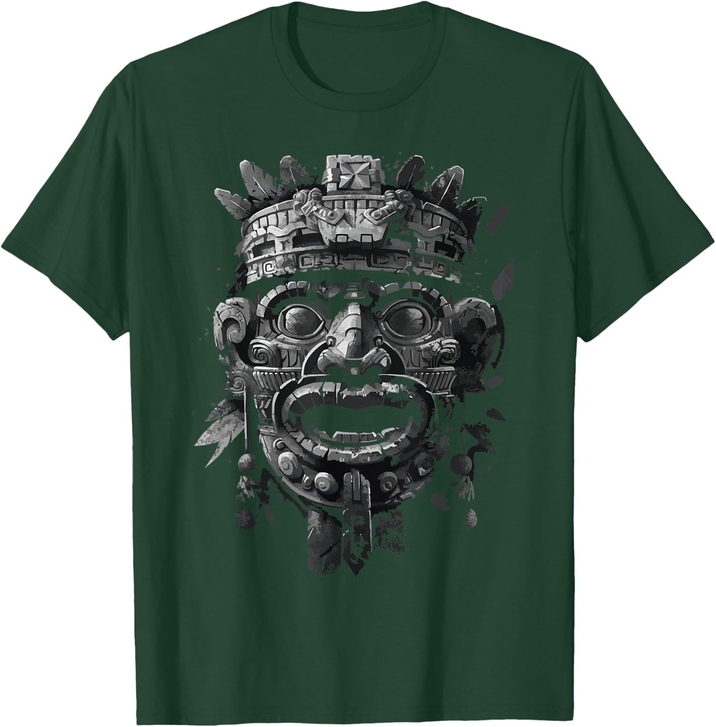 Aztec God Aztec Culture Mayan Indigenous Tlaloc Statue T-Shirt - T-Shirt | Forest