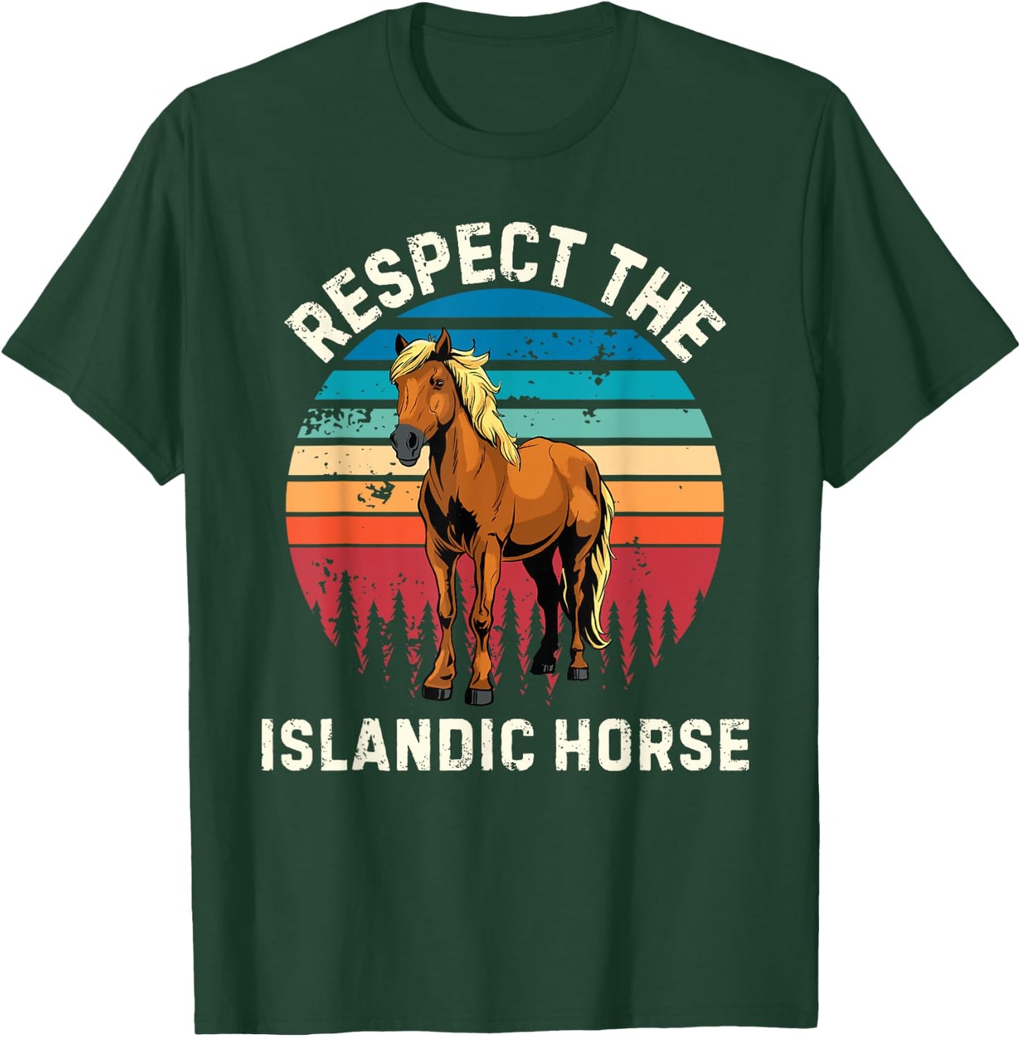 Retro Respect The Islandic Horse Vintage Islandic Horse T-Shirt - T-Shirt | Forest
