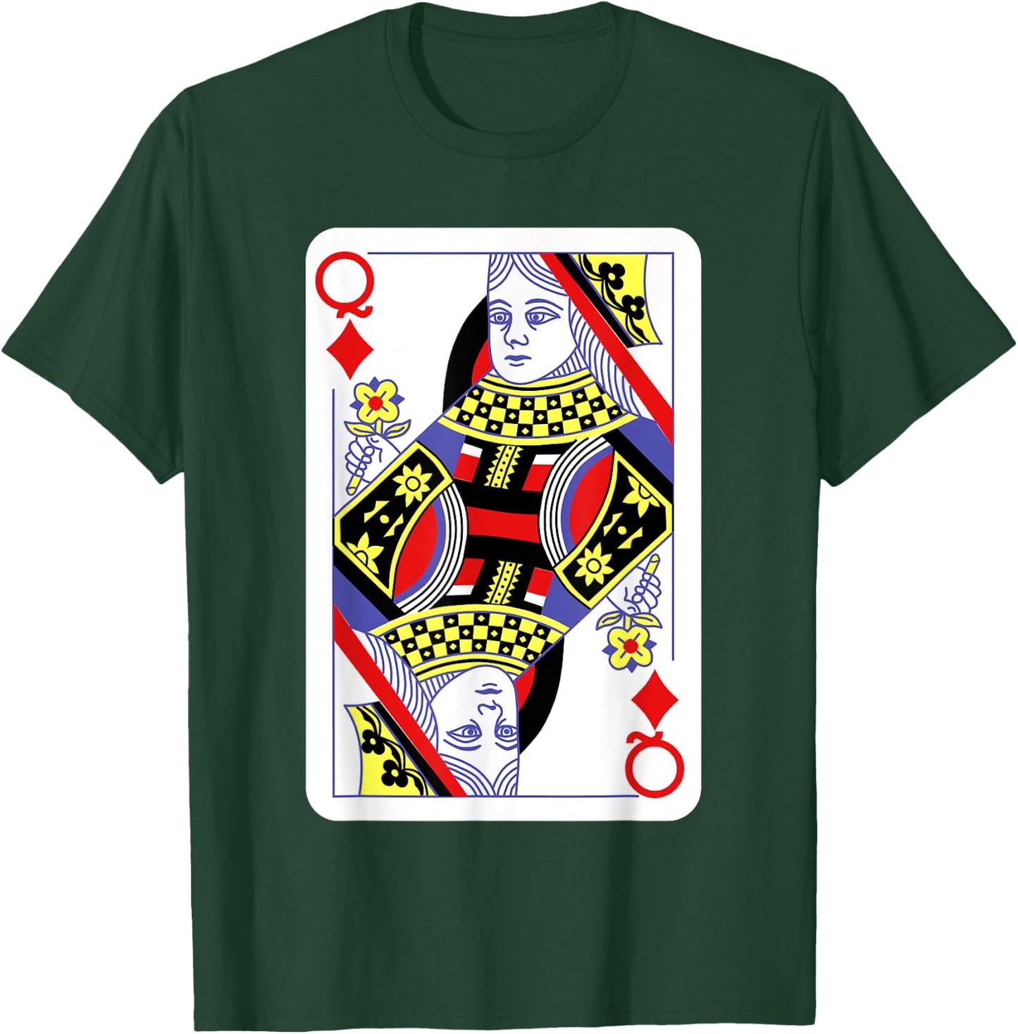 Queen Of Diamonds Playing Cards Halloween Costume Casino T-Shirt - T-Shirt | Forest