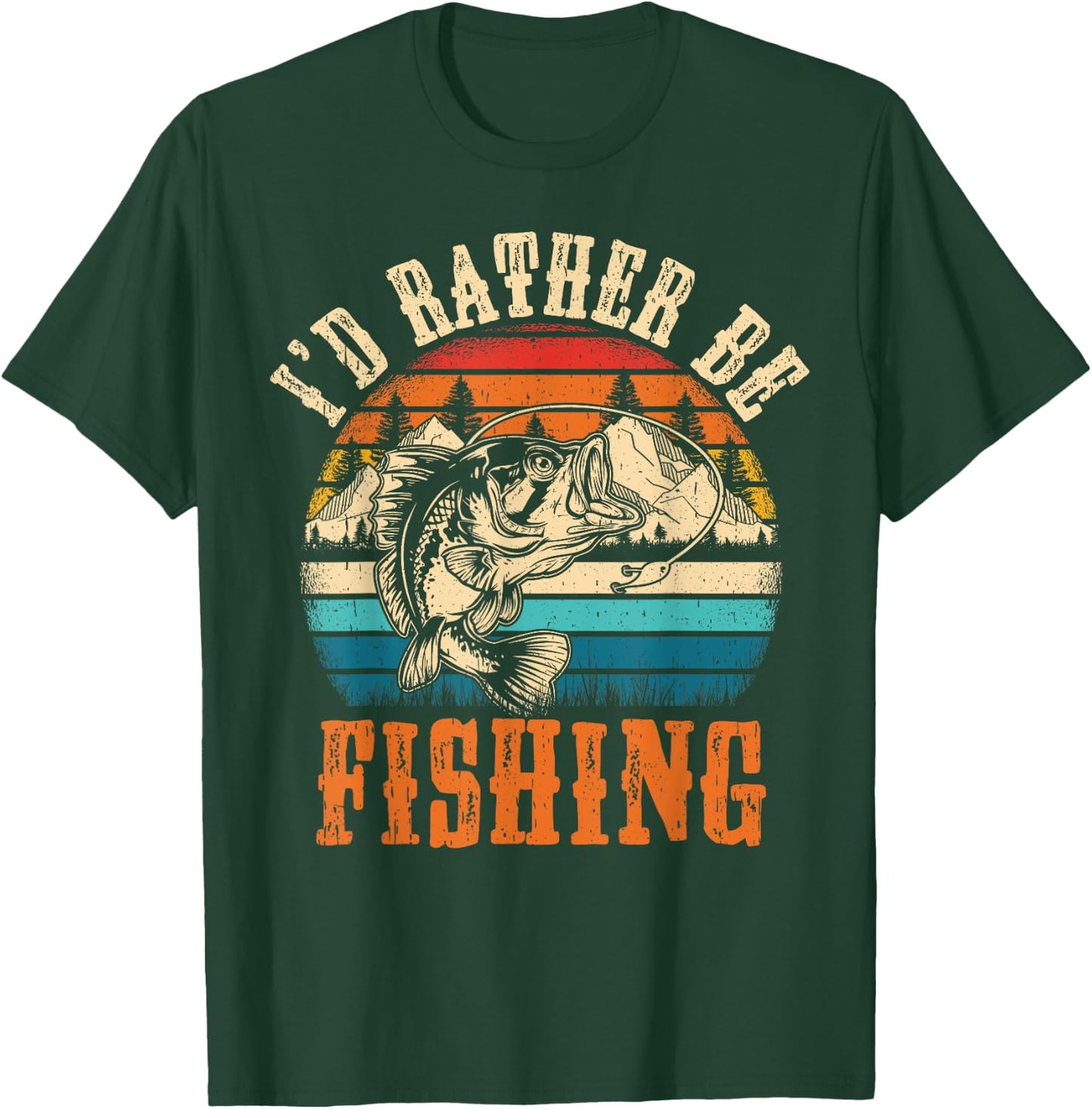 Funny Fishing Women Boy Kids Funny Bass Dad Fish T-Shirt - T-Shirt | Forest