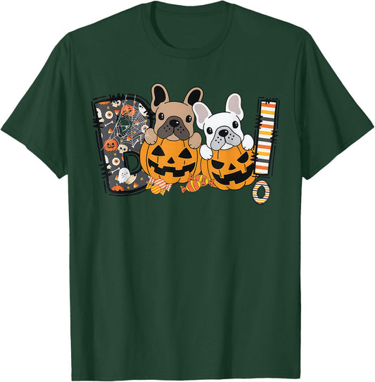Boo French Bulldog Pumpkin Candy Dog Puppy Halloween Costume T-Shirt - T-Shirt | Forest