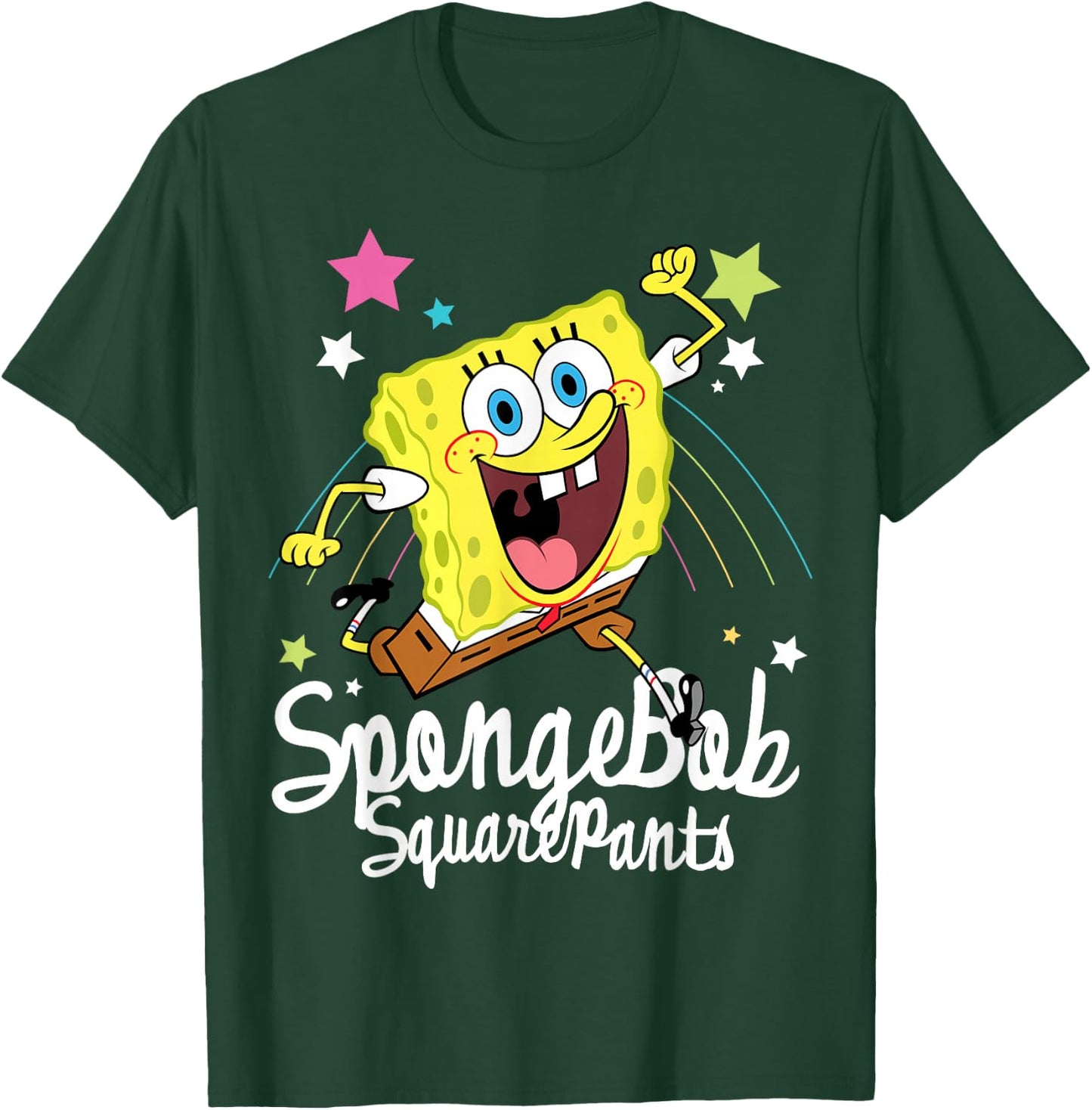 Spongebob Running With Stars T-Shirt - T-Shirt | Forest