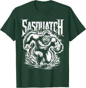 Retro Sasquatch Charging Hide & Seek Funny Bigfoot Believer T-Shirt - T-Shirt | Forest