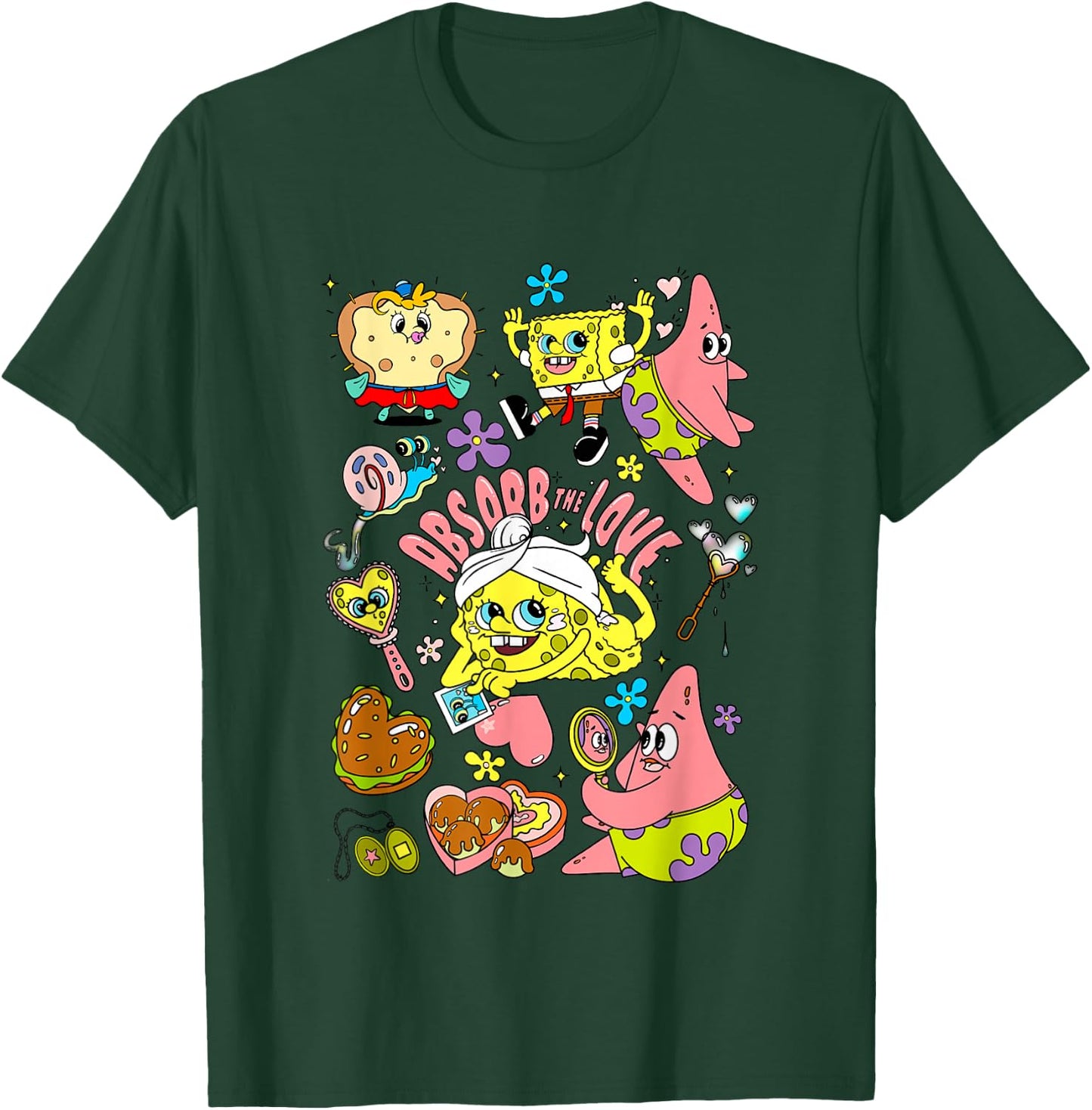 SpongeBob SquarePants Valentine's Day Absorb The Love T-Shirt - T-Shirt | Forest