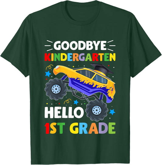 Goodbye Kindergarten Hello First Grade Graduation Class 2024 T-Shirt - T-Shirt | Forest