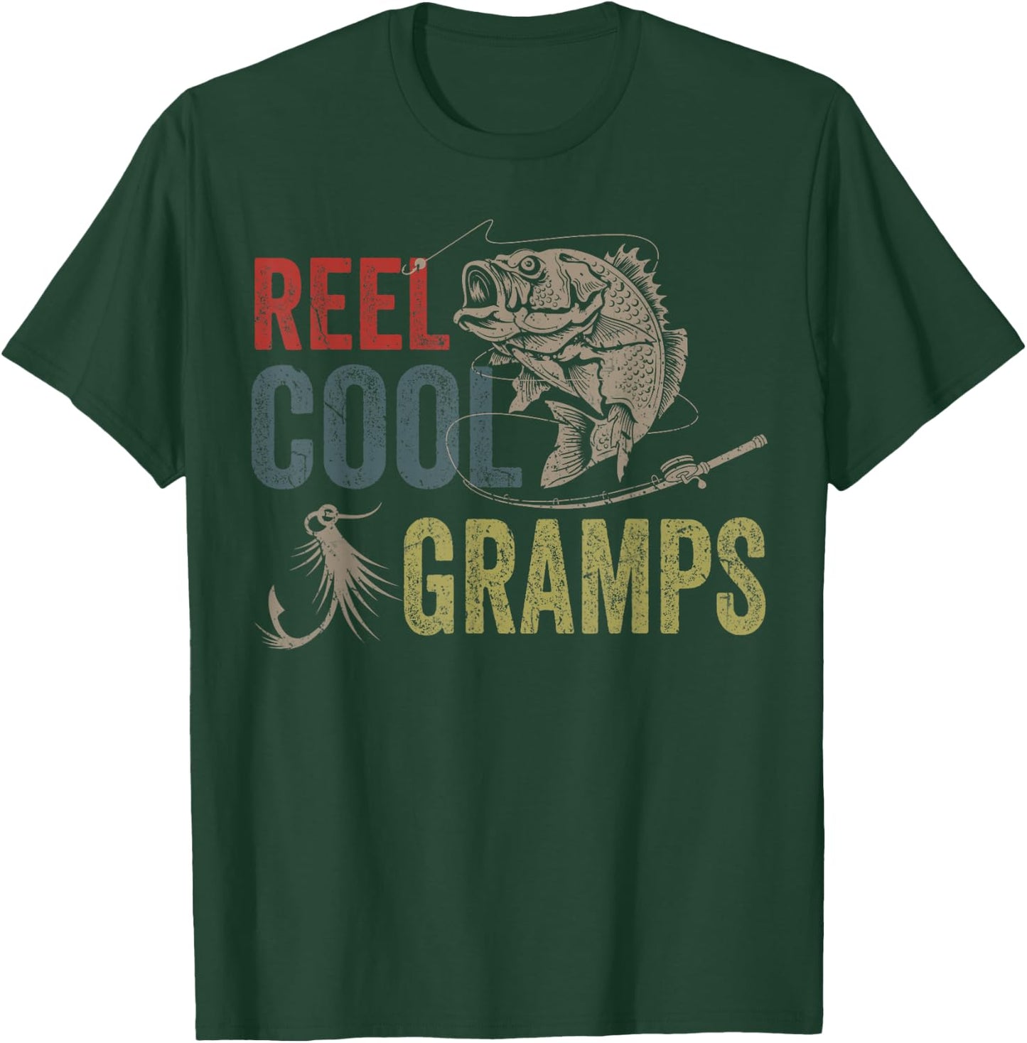 Reel Cool Gramps Fishing Father's Day Gift T-Shirt - T-Shirt | Forest