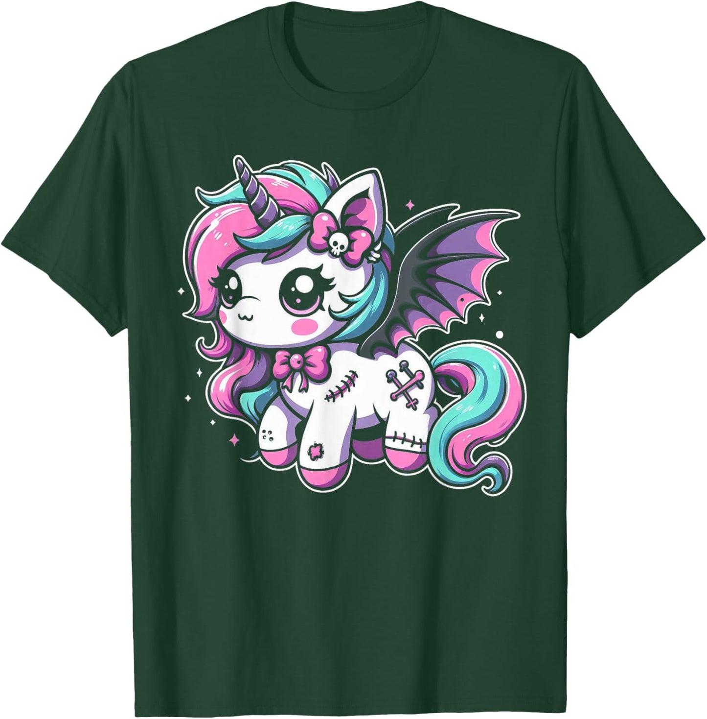 Pastel Goth Unicorn Kawaii Creepy Cute Aesthetic Art T-Shirt - T-Shirt | Forest