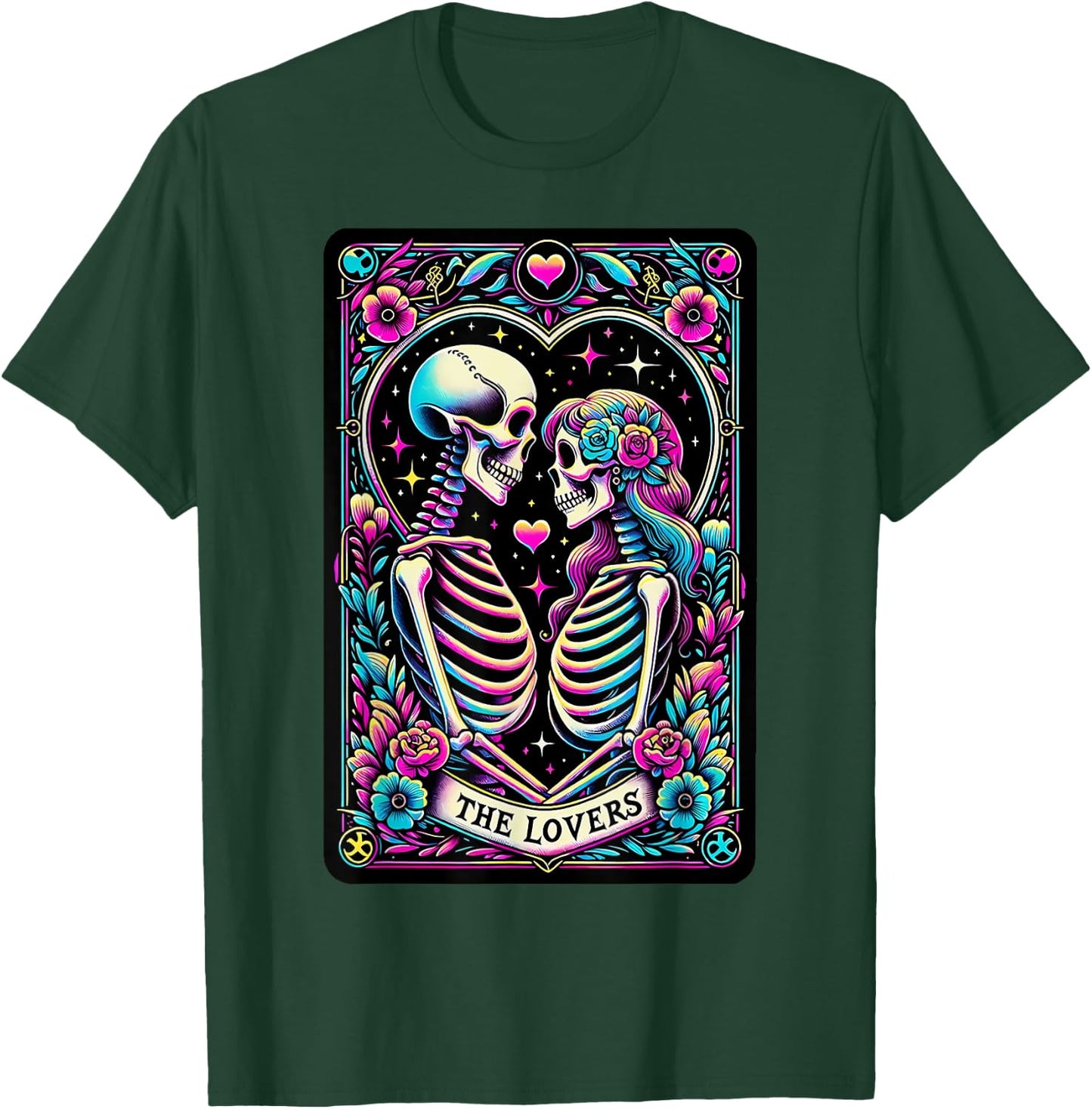 Tarot Card The Lovers Romantic Love Skeleton Couple Matching T-Shirt - T-Shirt | Forest
