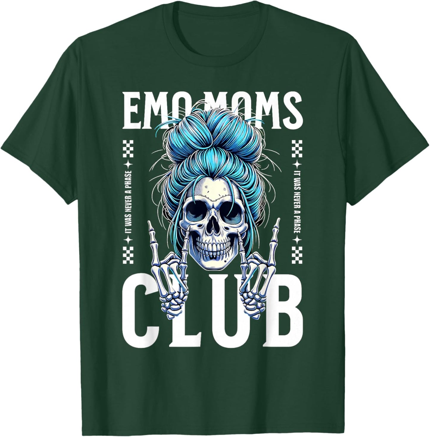 Funny Emo Moms Club Skeleton, Cool Goth Punk Mother's Day T-Shirt - T-Shirt | Forest
