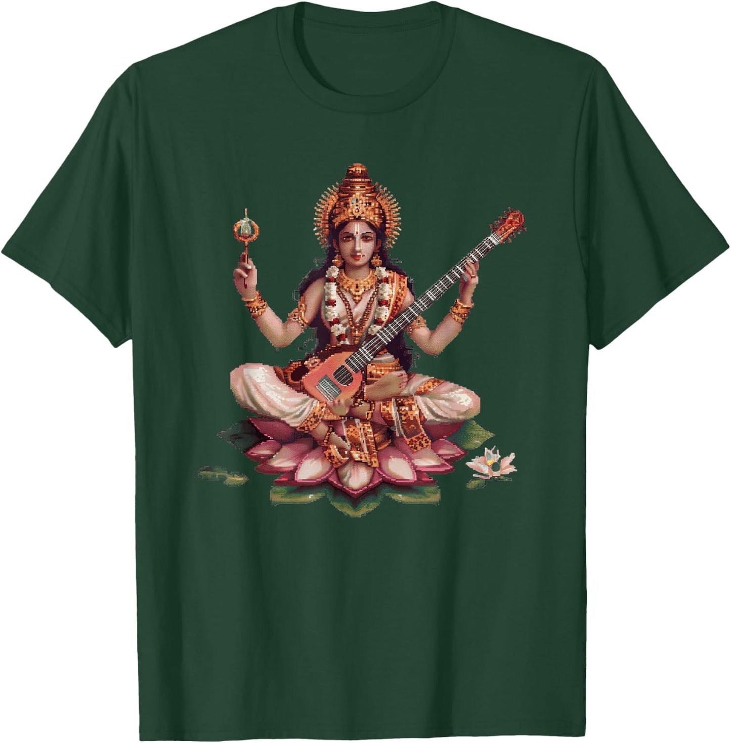 Saraswati Pixel Art T-Shirt - T-Shirt | Forest
