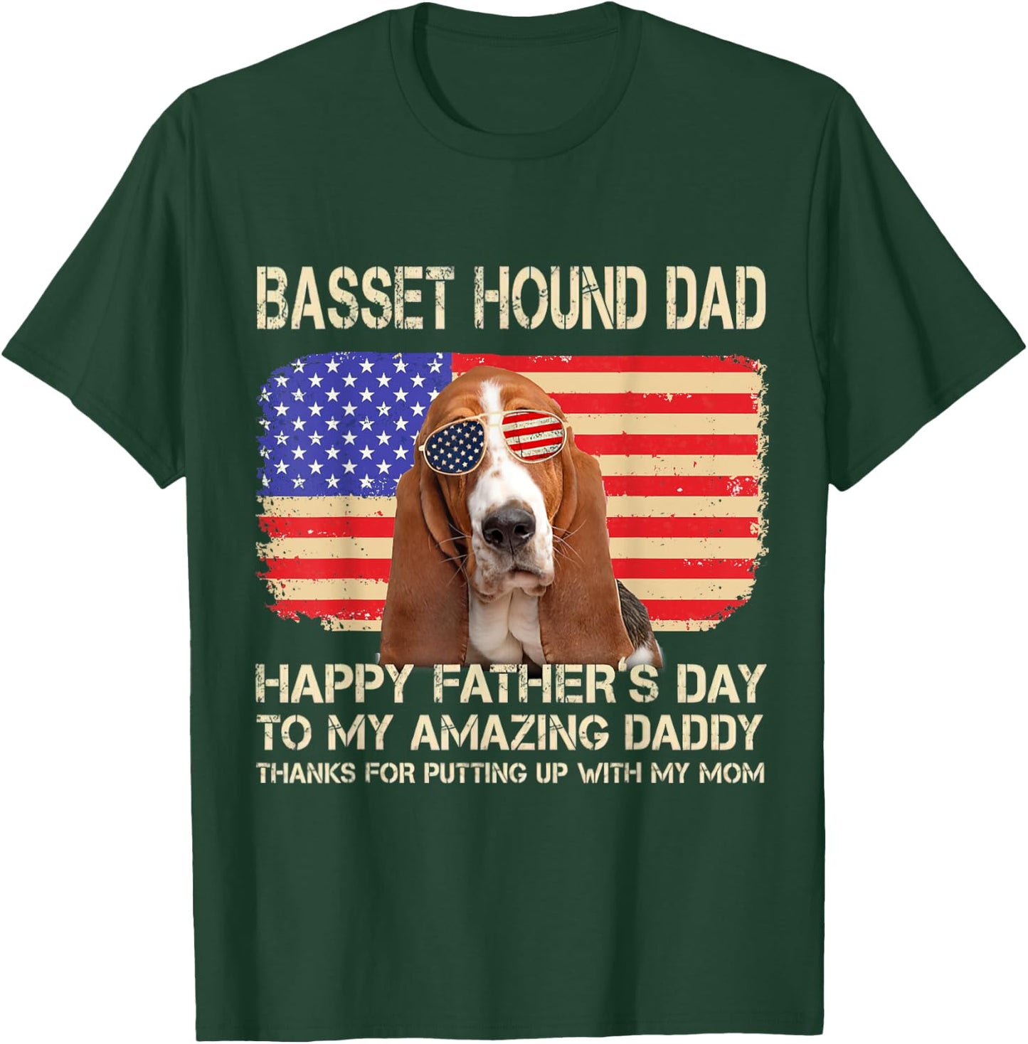 Basset Hound Dad Happy Fathers Day To My Amazing Daddy Dog Women T-Shirt - T-Shirt | Forest