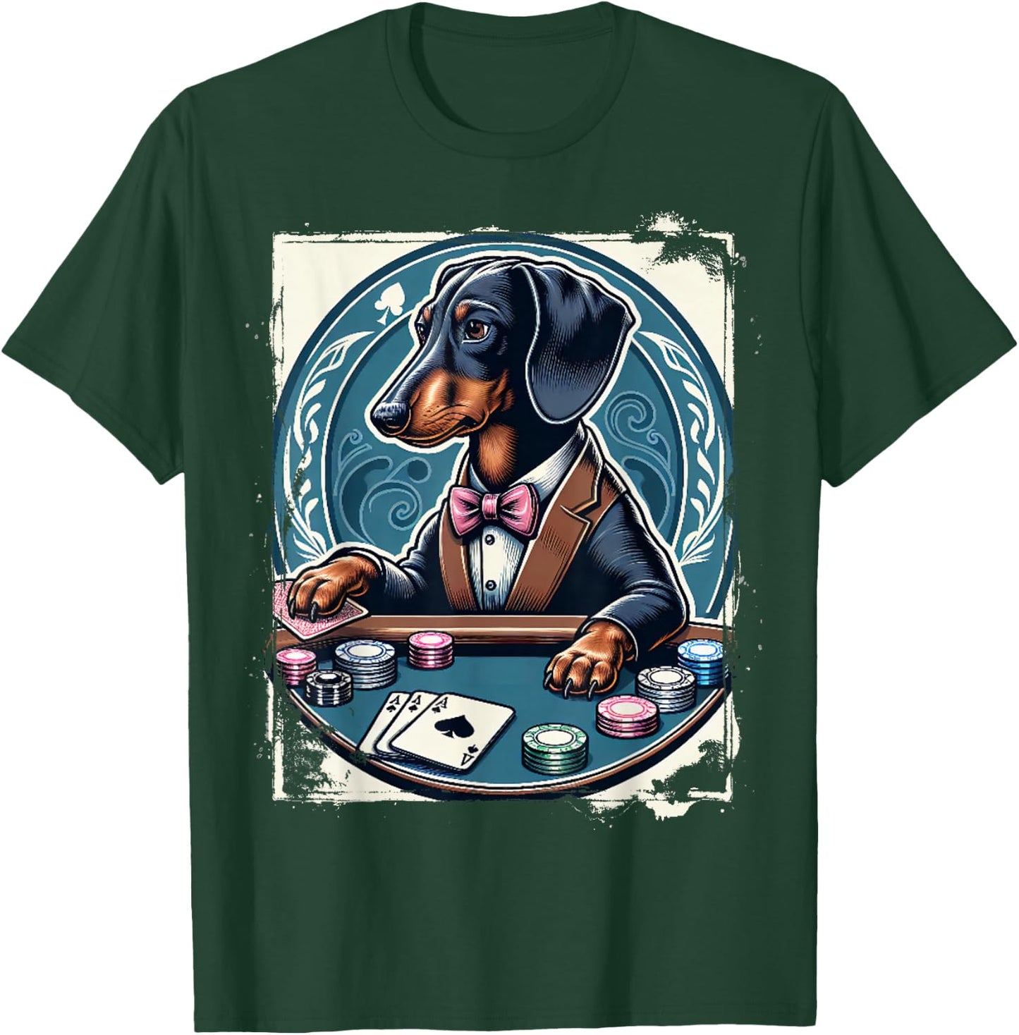 Dachshund Poker Costume Funny Teckel Dog Owner Pokers Women T-Shirt - T-Shirt | Forest