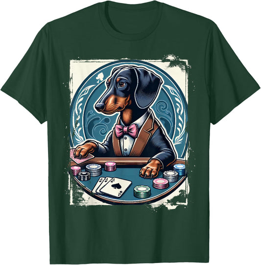 Dachshund Poker Costume Funny Teckel Dog Owner Pokers Women T-Shirt - T-Shirt | Forest
