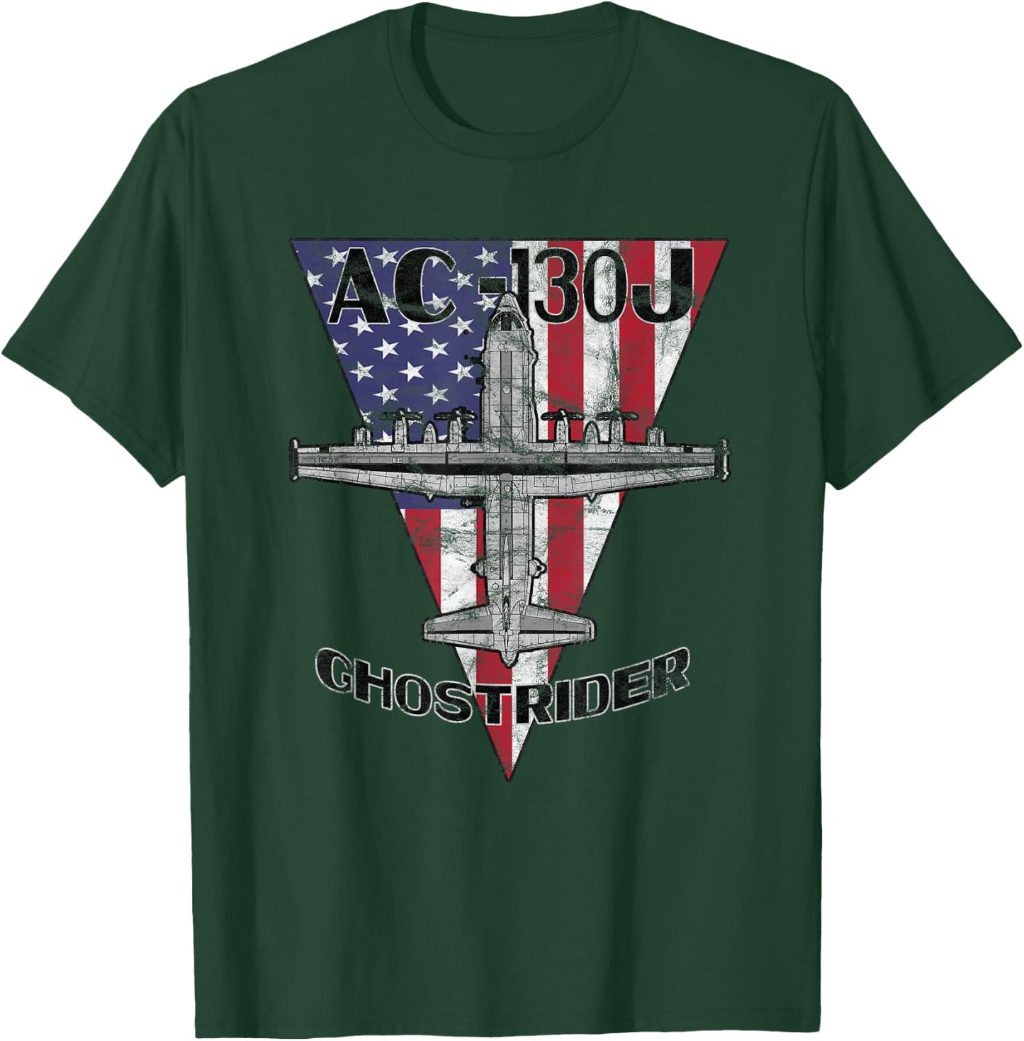 AC-130 J Ghostrider Military Airplane Patriotic Vintage T-Shirt - T-Shirt | Forest