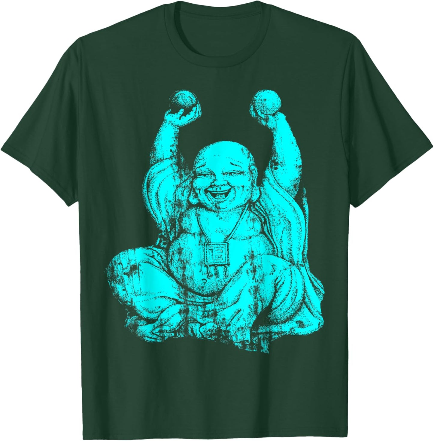 Powder Blue Laughing Buddha Yoga T-Shirt - T-Shirt | Forest