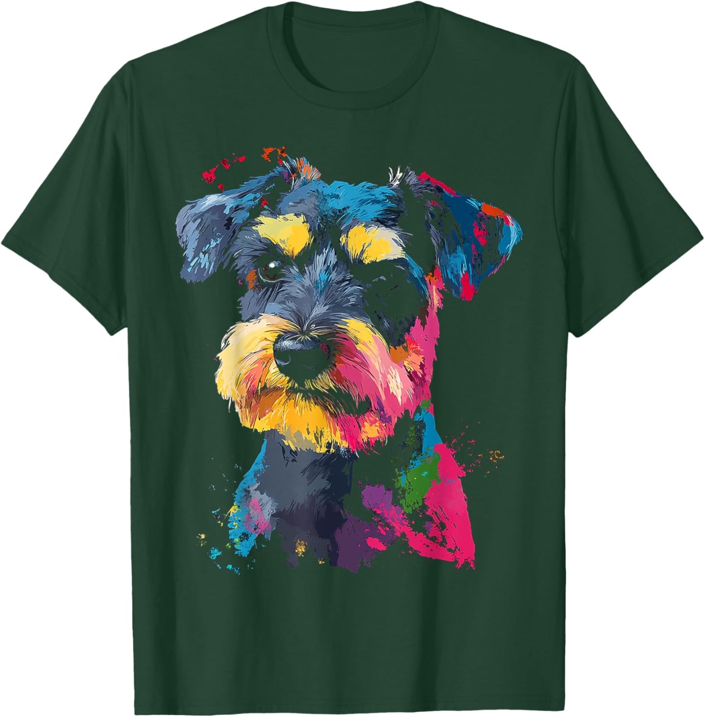 Schnauzer Dog Motif Pet Art Schnauzer T-Shirt - T-Shirt | Forest