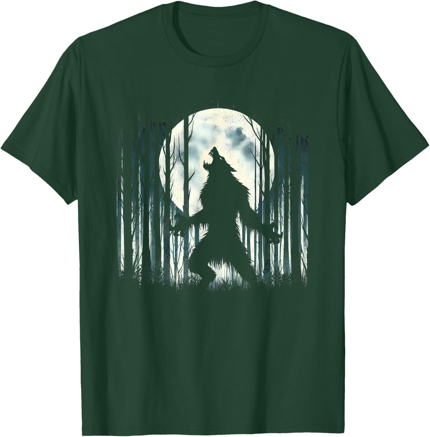 Werewolf Howling At Full Moon - Alpha Wolf Meme Literally Me T-Shirt - T-Shirt | Forest
