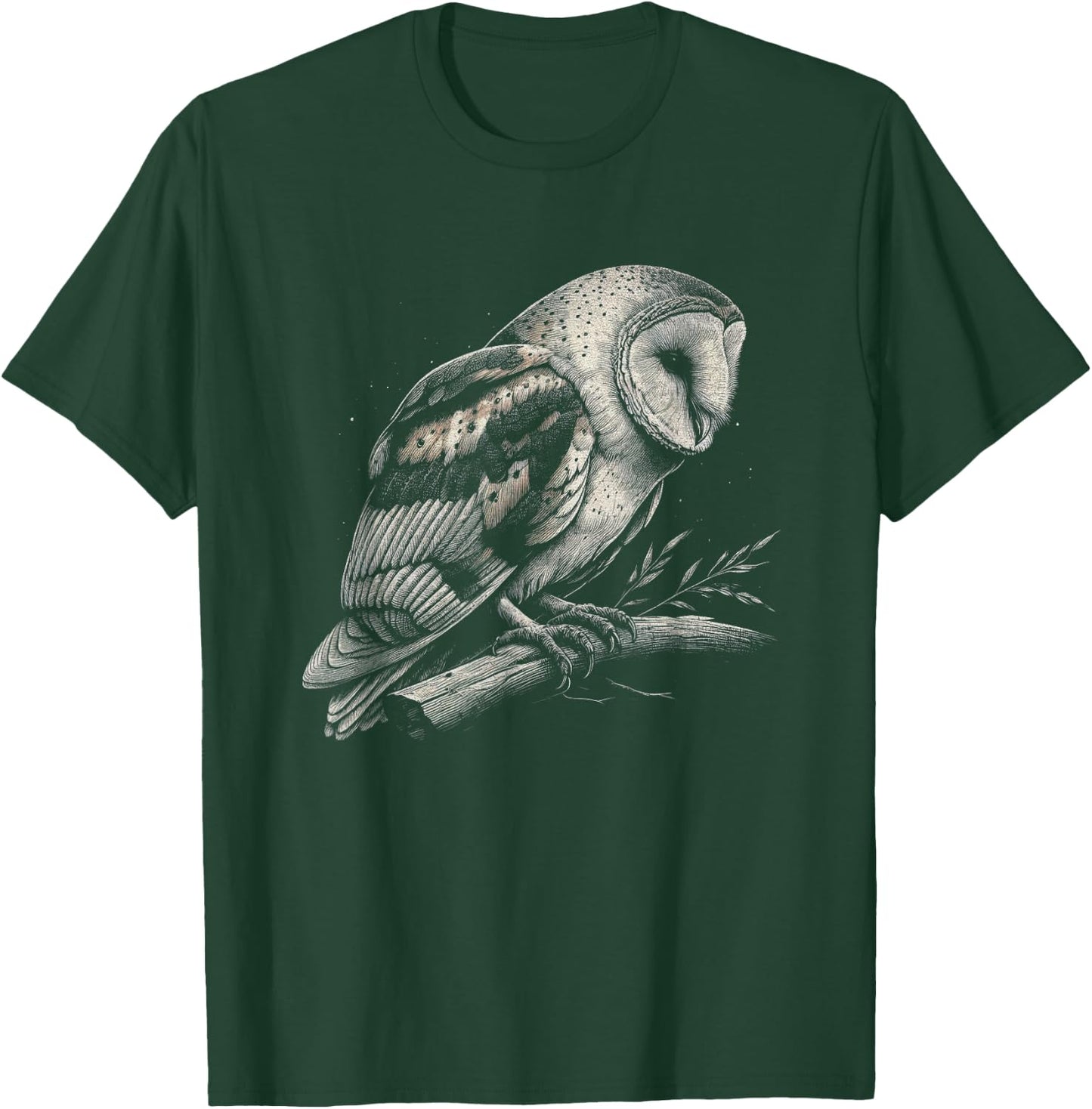 Vintage Barn Owl Graphic Design and Men T-Shirt - T-Shirt | Forest