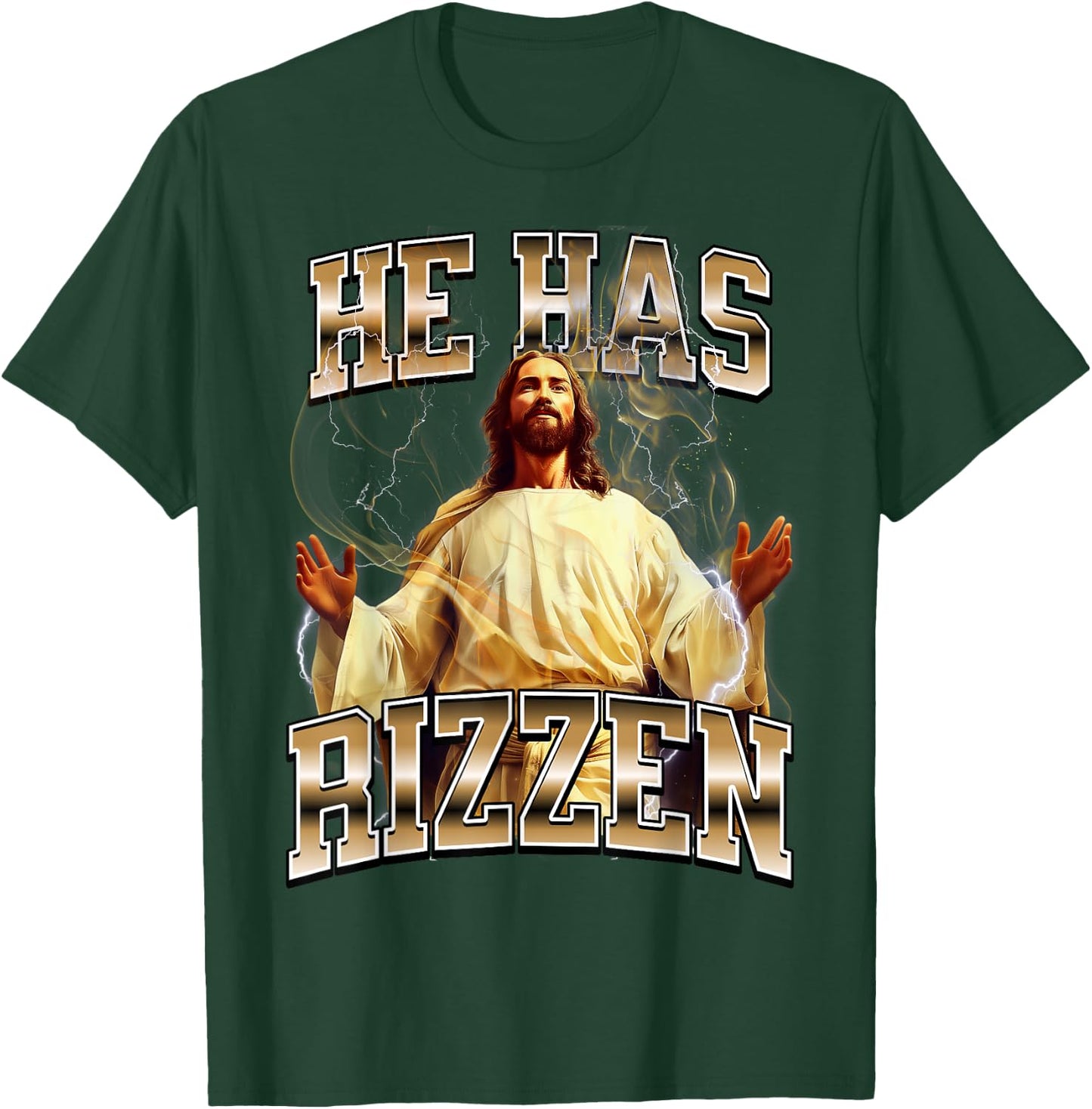 He Has Rizzen Jesus T-Shirt - T-Shirt | Forest