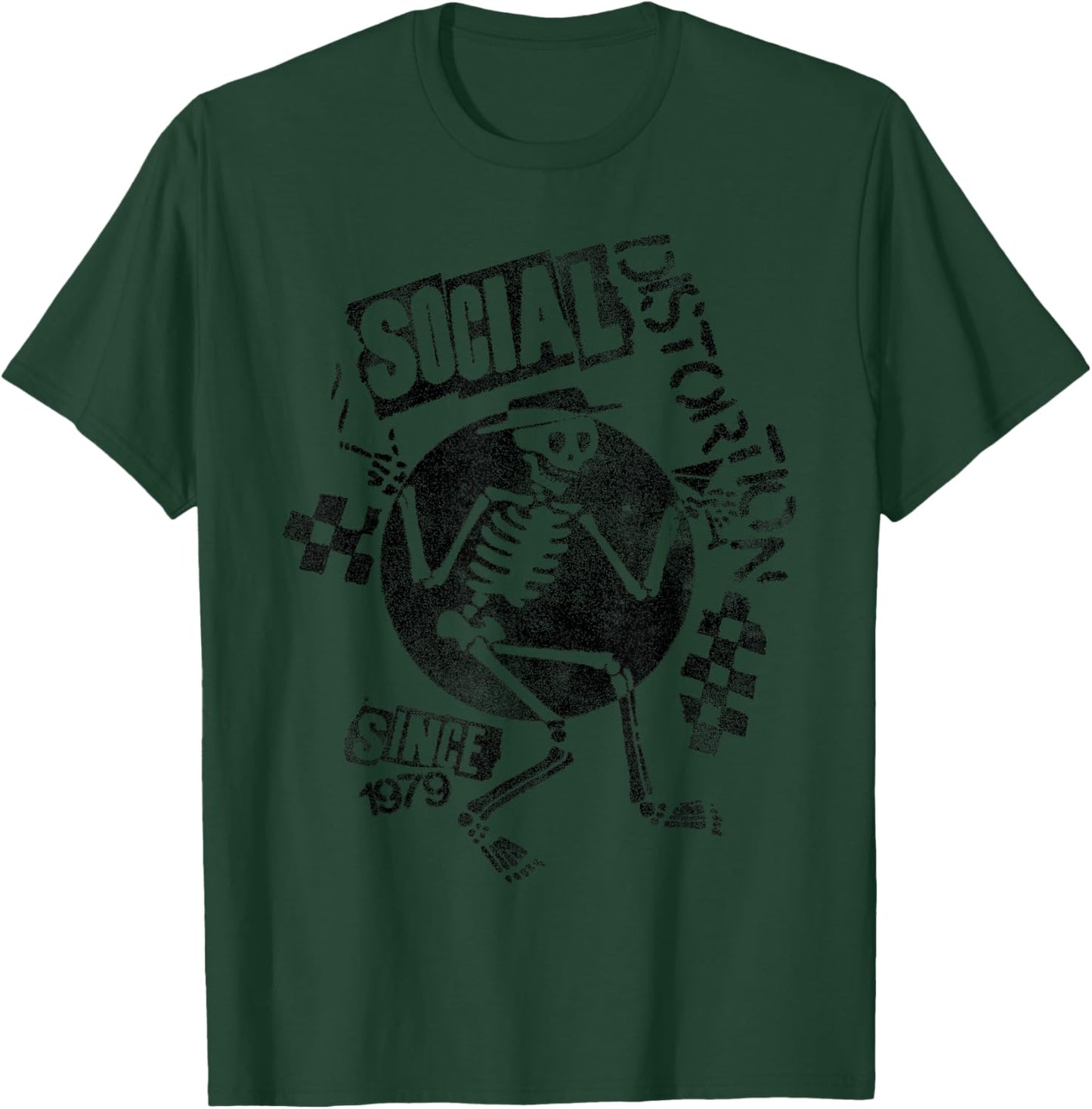 Official Social Distortion Black Spray Skelly T-Shirt - T-Shirt | Forest
