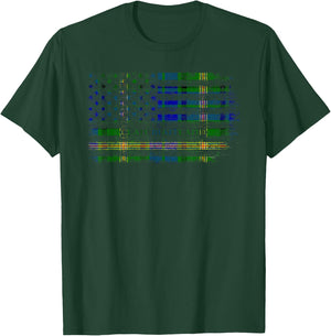 Clan Maitland Scottish tartan US flag kilt Scotland T-Shirt - T-Shirt | Forest