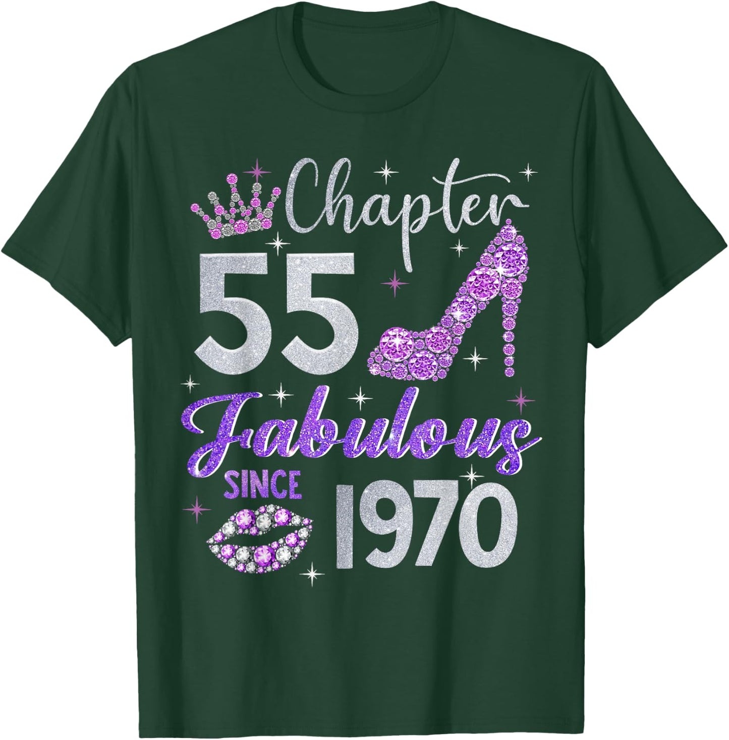 Chapter 55 Fabulous Since 1970 55th Birthday Women Girl T-Shirt - T-Shirt | Forest