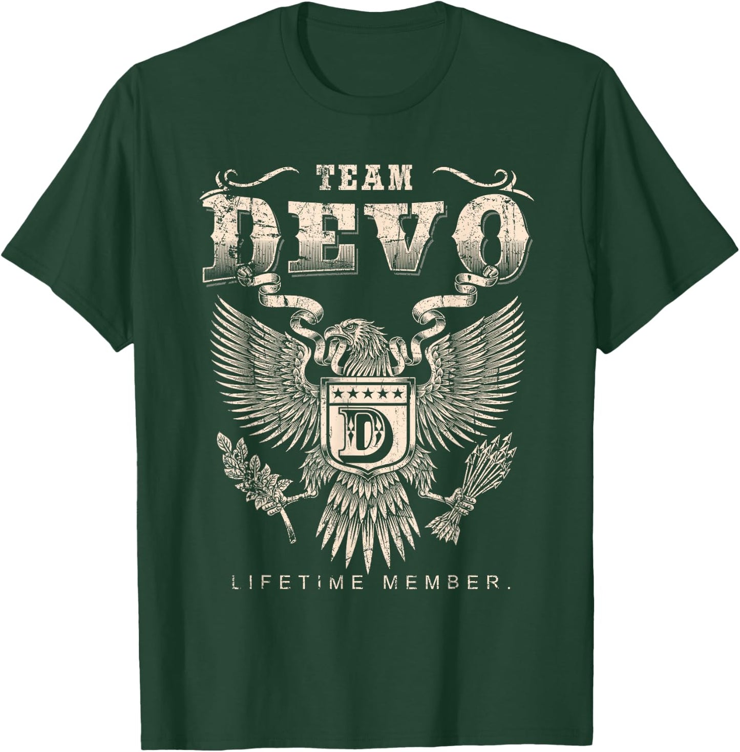 Team Devo Lifetime Member - Devo Name T-Shirt - T-Shirt | Forest