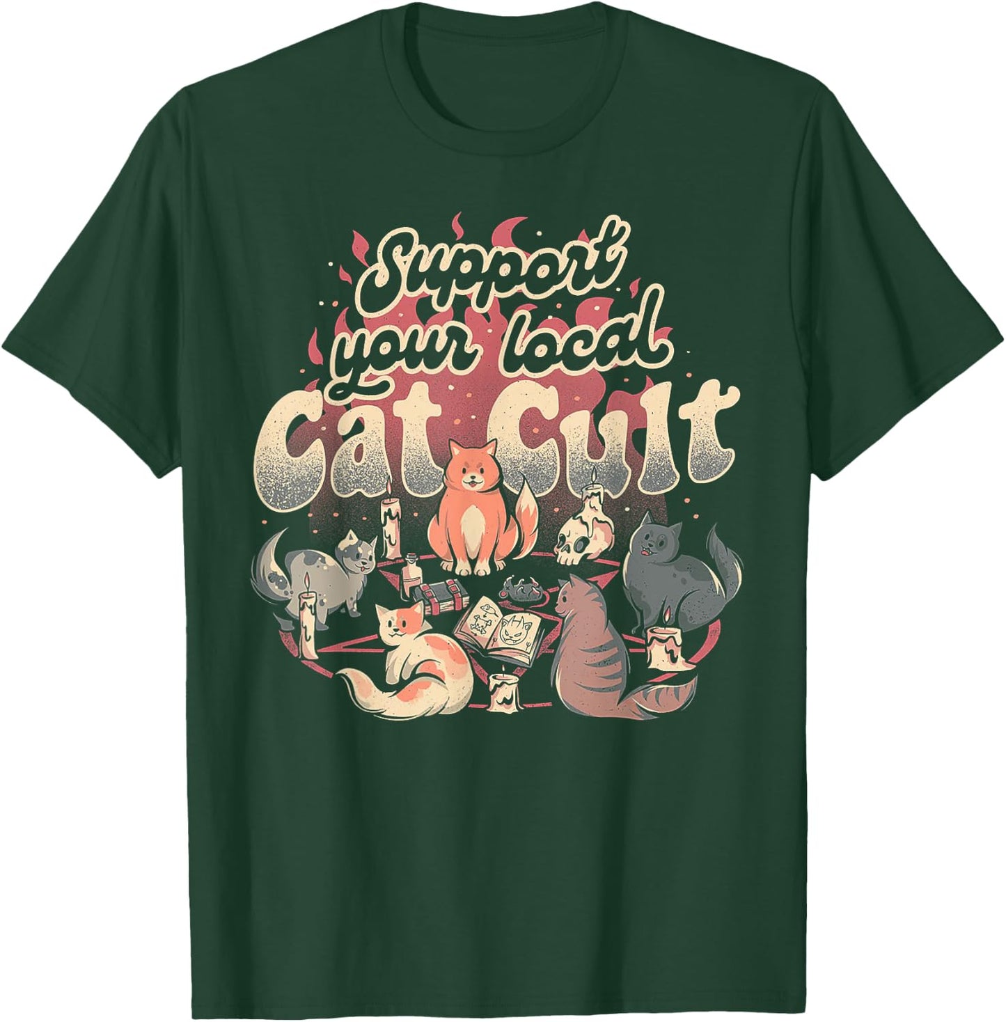 Support Your Local Cat Cult T-Shirt - T-Shirt | Forest