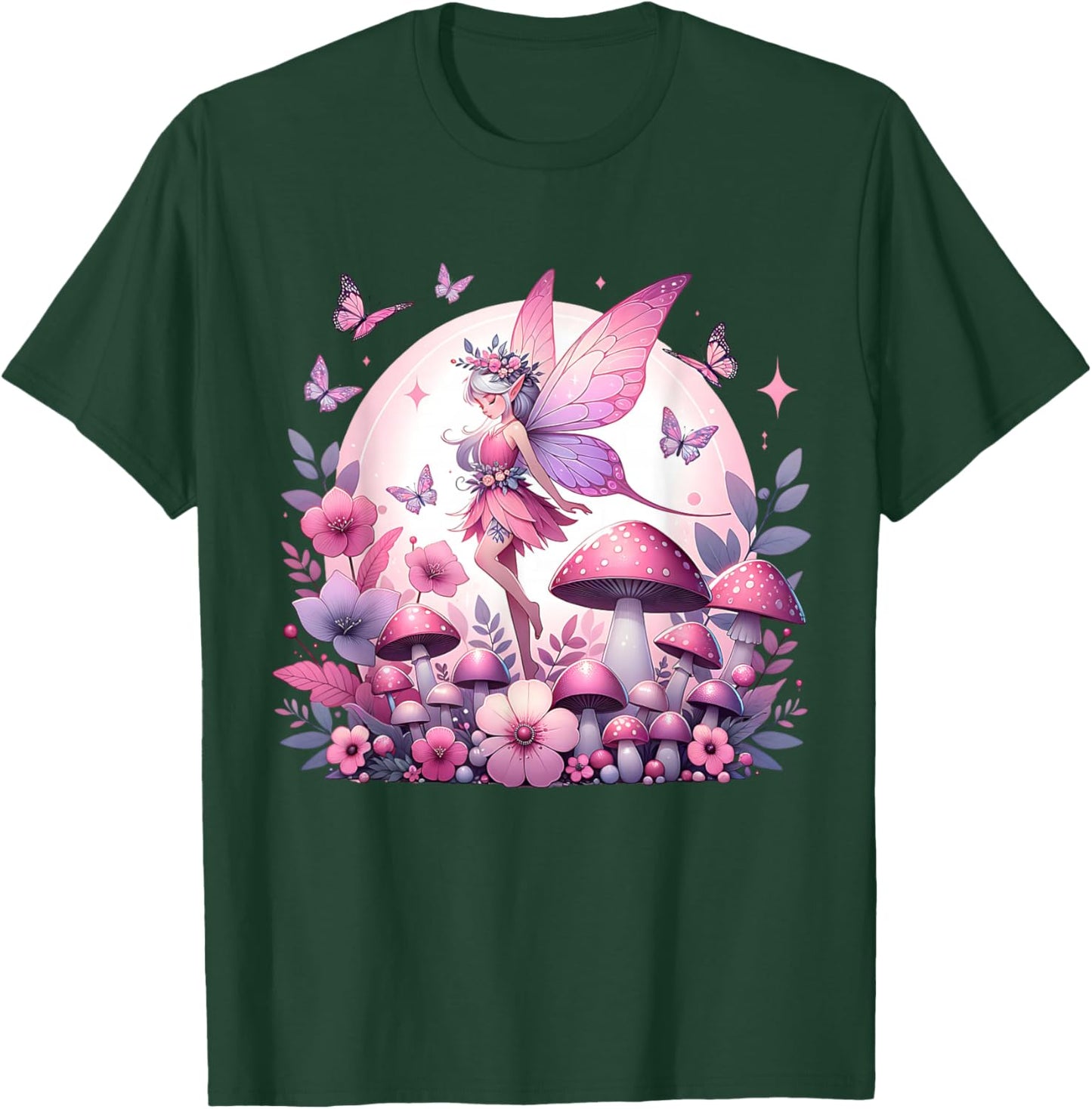 Enchanted Forest Fantasy Fairy Mystical Butterfly & Floral T-Shirt - T-Shirt | Forest