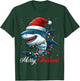 Shark Santa Hat Merry Christmas Lights Xmas Snow T-Shirt - T-Shirt | Forest