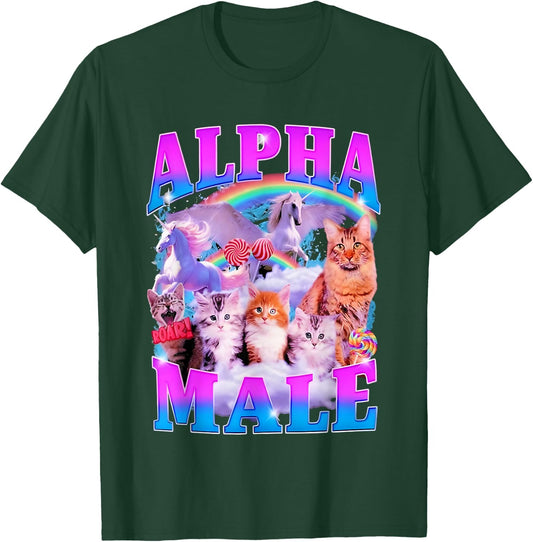 Cat And Unicorn Alpha Male T-Shirt - T-Shirt | Forest